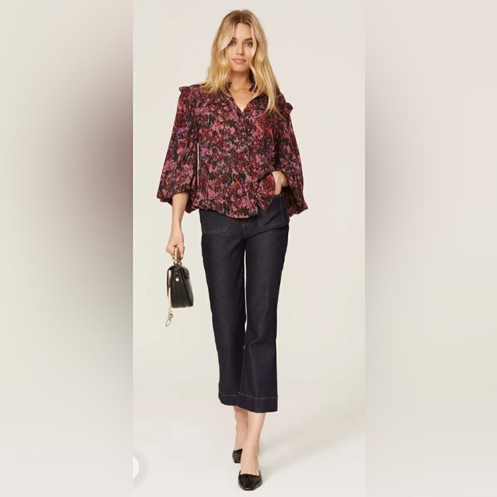 GILNER FARRAR Riley Ruffle Top Size Large